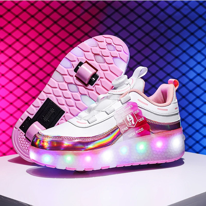 Cross-Border Quelle Heelys Doppelrad Rollschuhe LED Licht Schuhe für Kinder Erwachsene Amazon Fabrik Großhandel