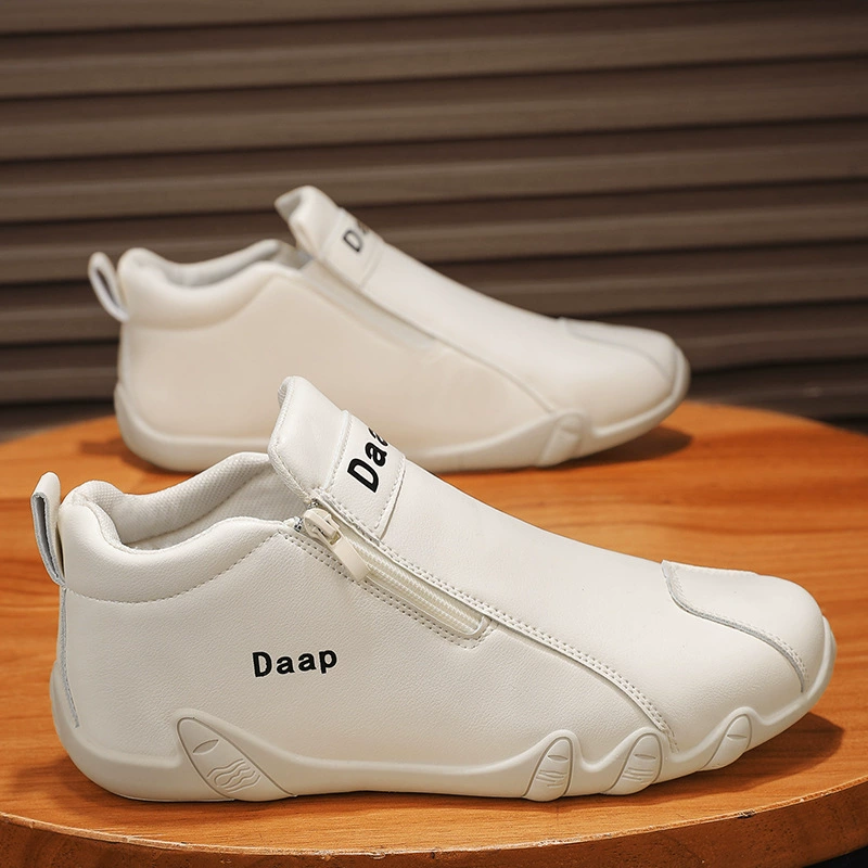 Zapatos para Hombre Primavera 2026 Nuevos al por Mayor, Cuero, Caña Media, Mocasines Casuales, Impermeables, de Trabajo, Cómodos
