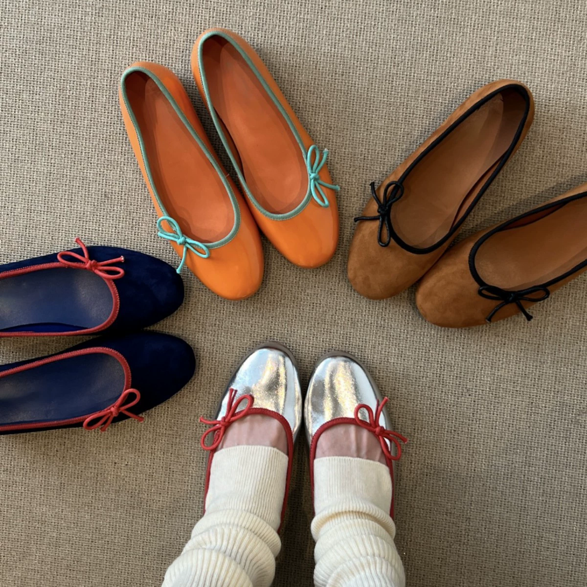 French Shallow Bow Ballet Shoes Women 2025 Spring Summer New Casual Outdoor Round Toe Flat Single Shoes