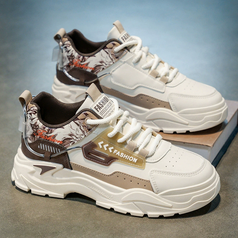 Zapatos de trabajo de cuero transpirables casuales para hombre 2026 Primavera Nuevos Zapatos de tabla Adolescentes Suela gruesa Elevadores