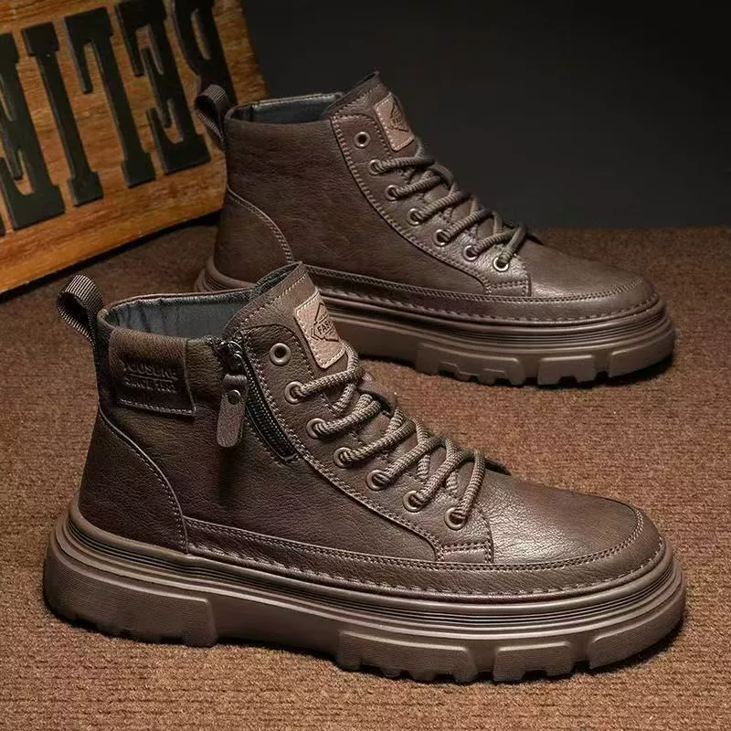 2026 Frühling Neu Martin Boots Herren High Top Leder Arbeitsschuhe rutschfest Kurzstiefel