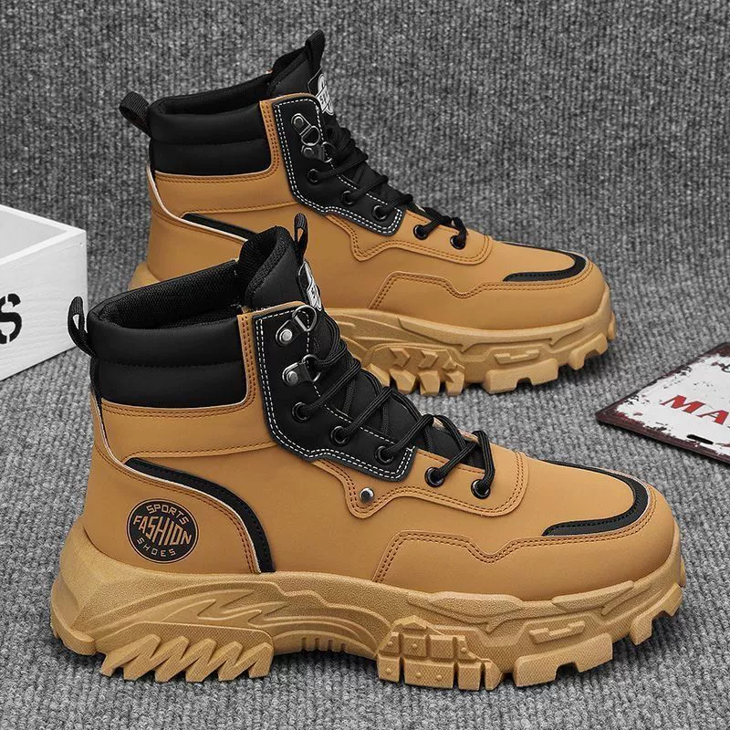 Herren Frühling 2026 Neu High-Top Arbeitsstiefel Mode Dicke Sohle Erhöhend Outdoor Martin