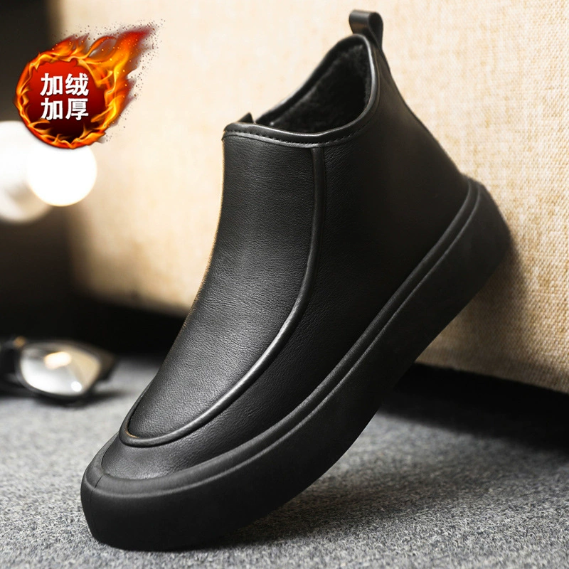 Men's Winter 2026 Martin Boots Fur Lined Thick Warm Cotton Shoes 5615