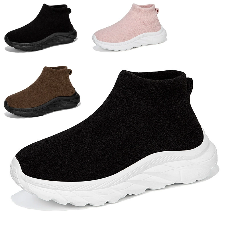 Cross-Border Kids Socks Shoes, High-Top Slip-On Casual Sports for Big Kids