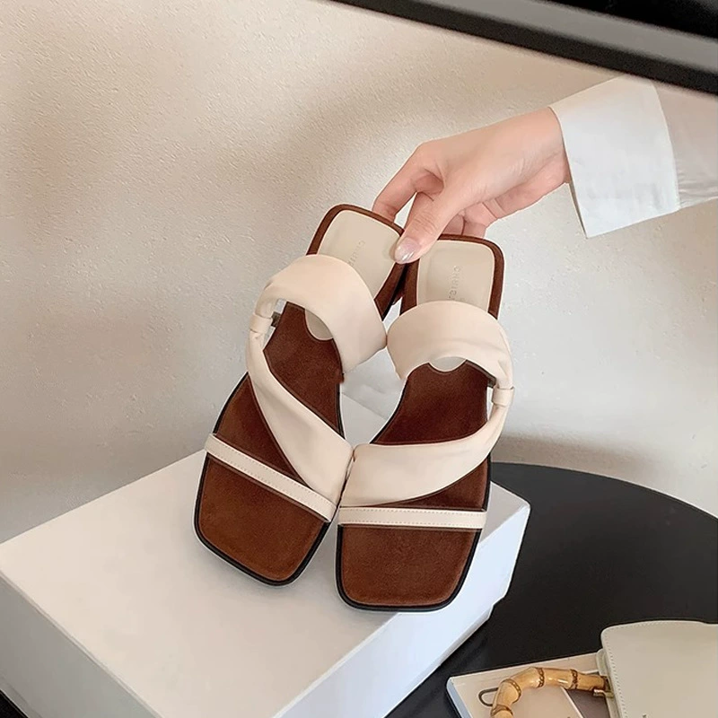 Sandalias de playa con plataforma de 4 cm y suela gruesa para mujer