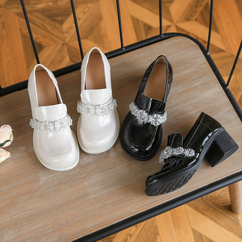 Damen 2025 Mary Jane Absätze, Sommer JK Kristall Blockabsatz Schuhe · MOHE China shoe factory