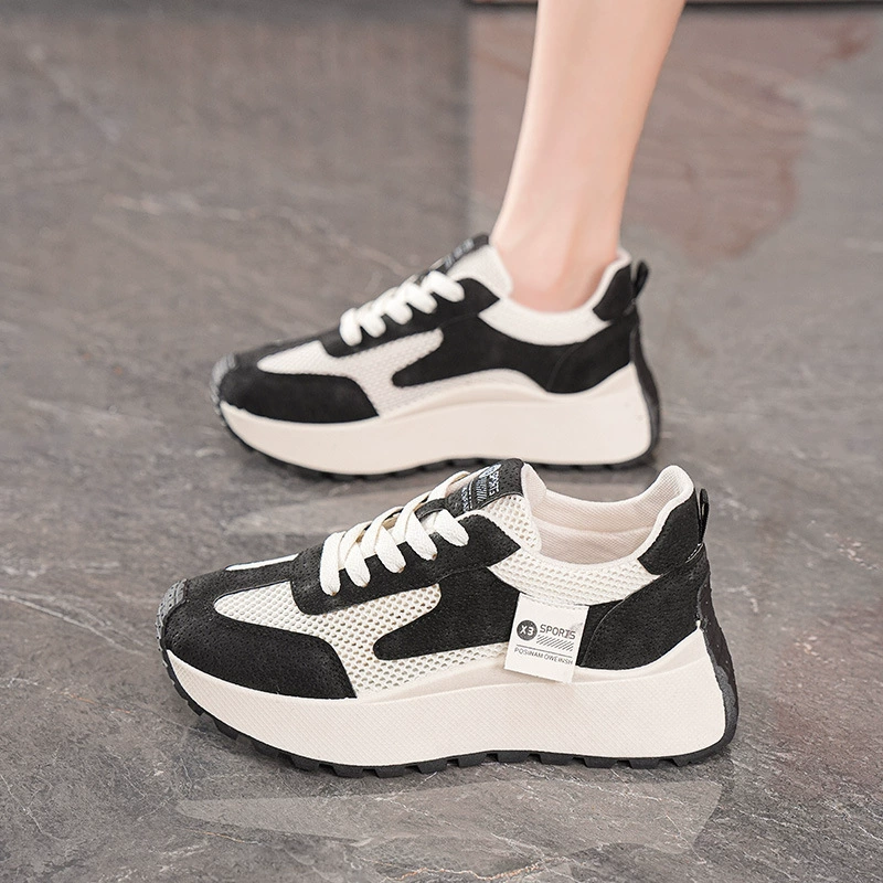 Zapatillas de Verano 2025 para Mujer Transpirables de Malla Hueca Suela Gruesa Coreana Casual Dad