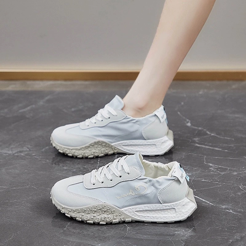 Zapatillas de Corcho Mujer Verano 2025 Nuevas Lona Transpirable Moda Suela Gruesa Cordones Casual Deutsch