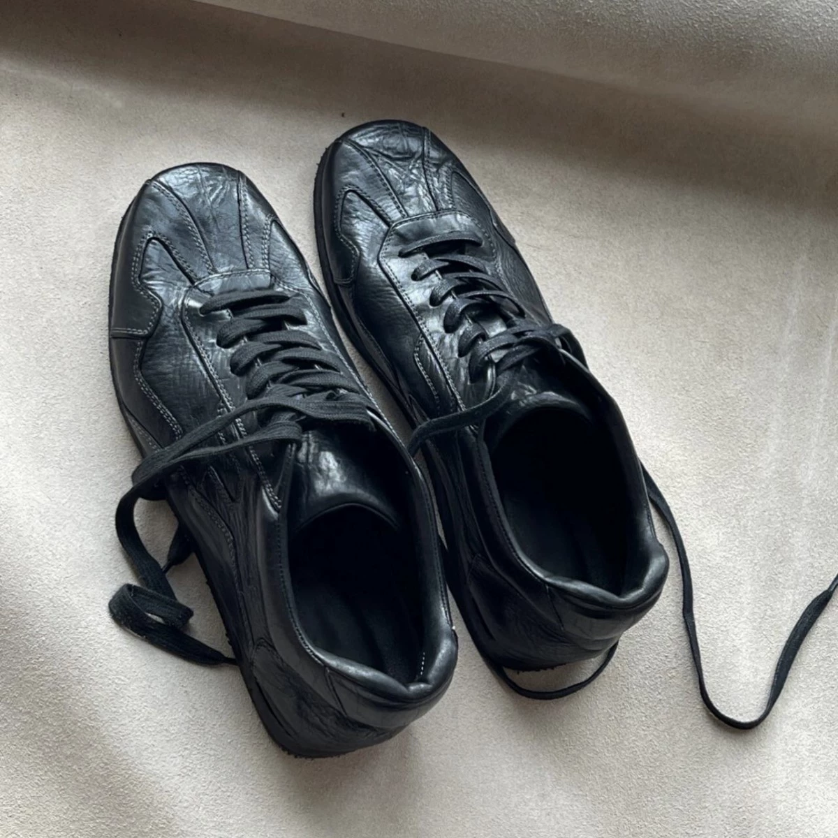 Женские осенние стираные handmade кожаные кроссовки German Trainer, ретро шнурованные балетки