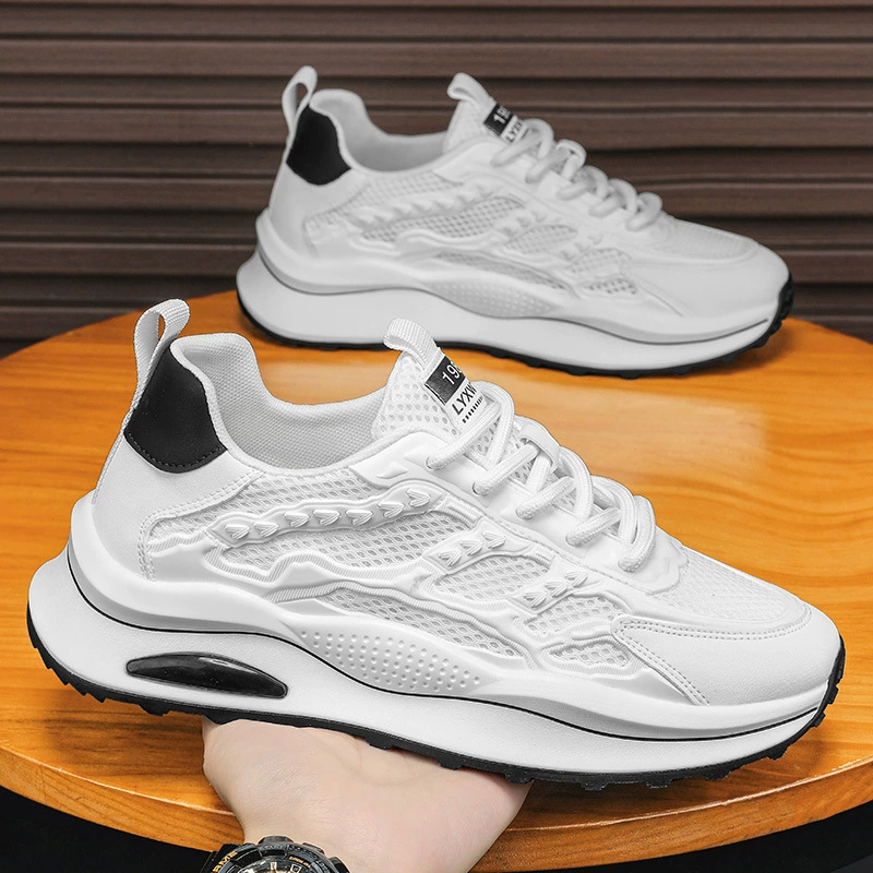 2026 Spring Men's Mesh Breathable Casual Sneakers Comfortable Soft Sole Chunky Shoes