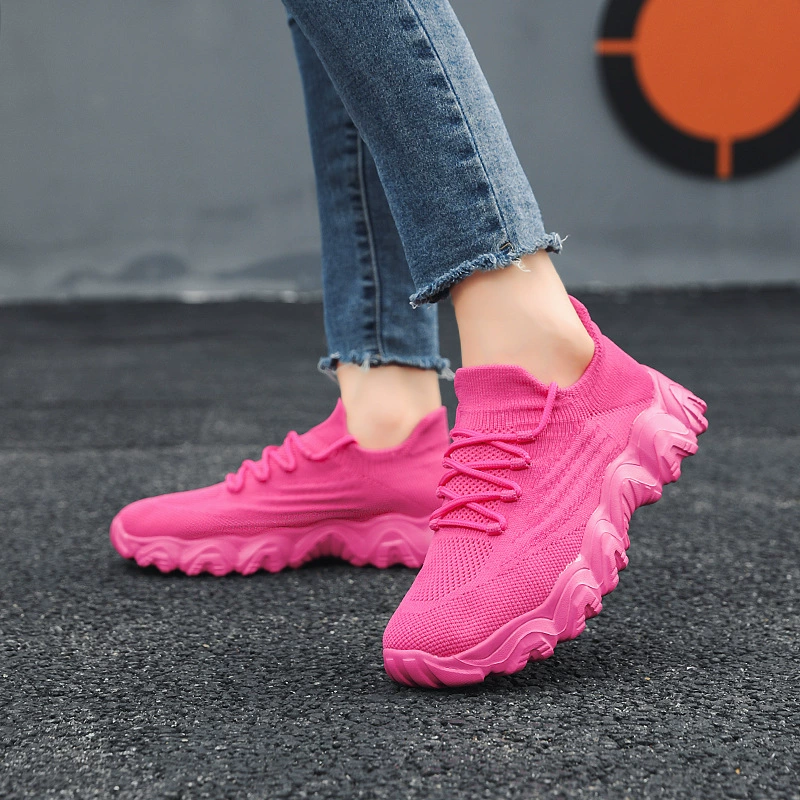 Export Size 41-42 Flyknit Casual Shoes Women Mesh Breathable Lightweight