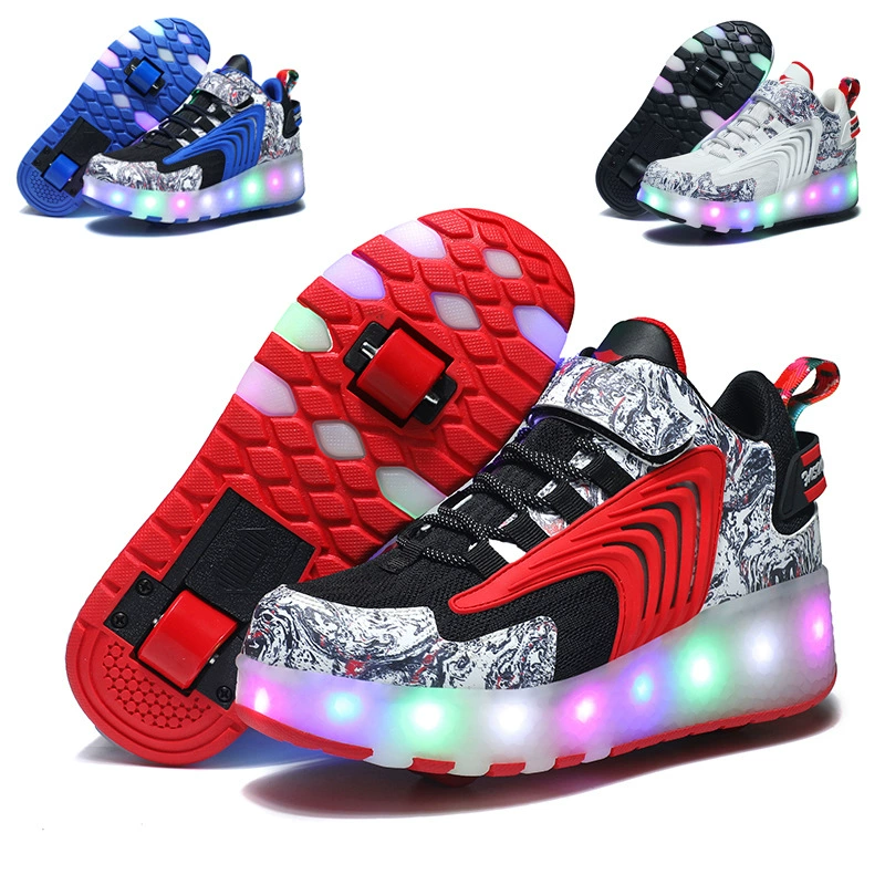 Kinder Radschuhe unsichtbare Rollschuhe atmungsaktives Mesh mit LED-Leuchten Fabrikdirekt