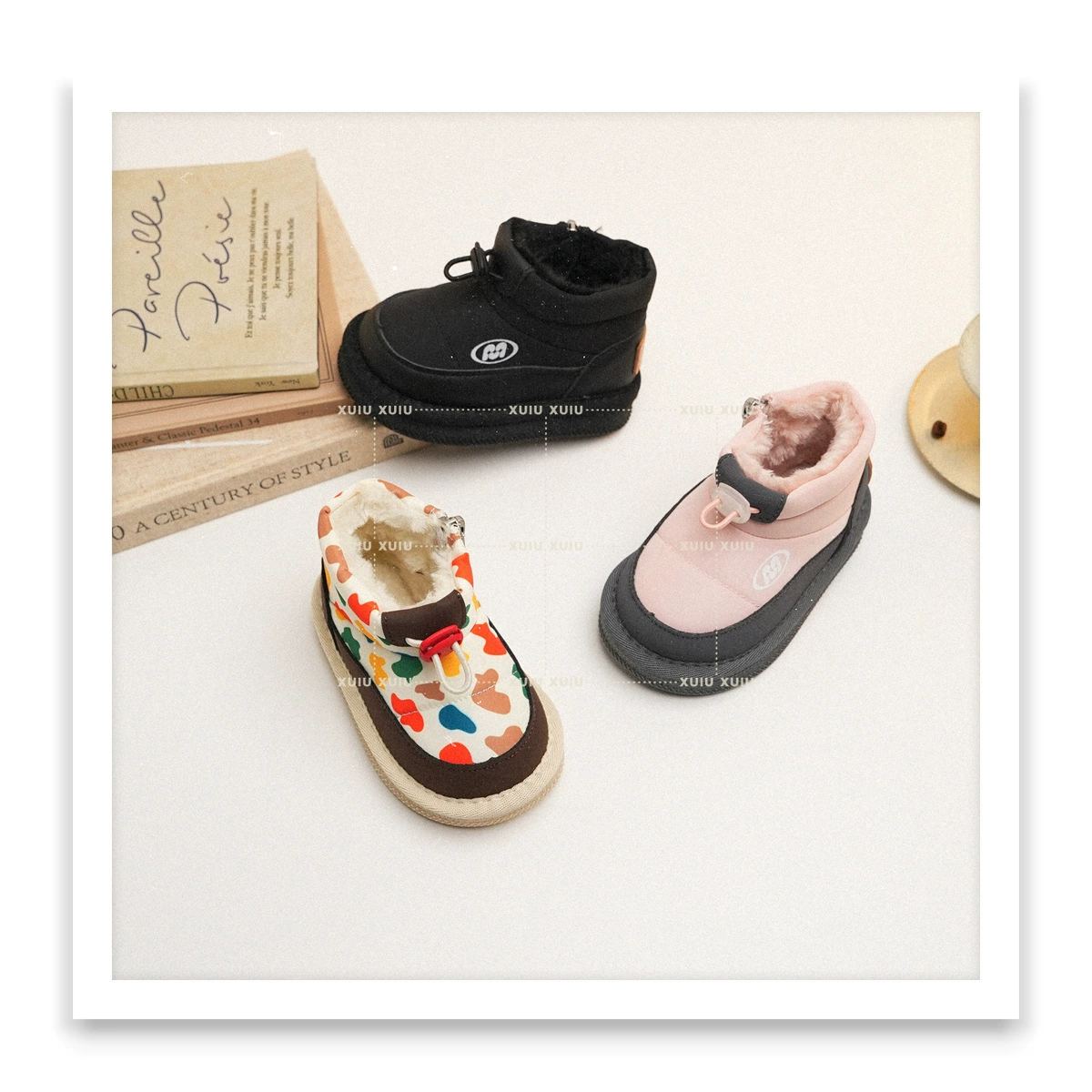 XSHX Bottes de Neige Tout-Petit Enfants, Unisexe, Hiver, Fermeture à Glissière Latérale, Chaussures de Marche · MOHE China shoe factory