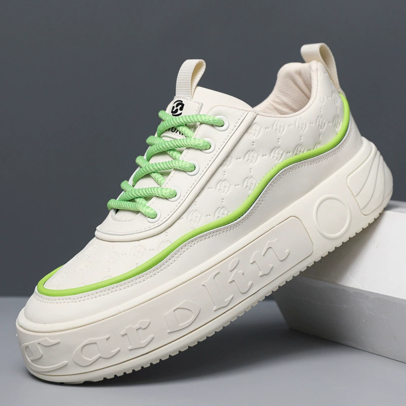 Herrenschuhe 2024 Neu Herbst atmungsaktiv, dicke Sohle Sneaker lässige Arbeit weiße Schuhe