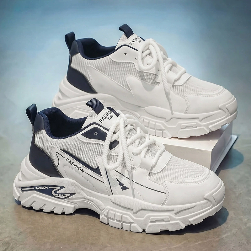 Tênis Masculino Running Mesh Respirável Casual Sola Grossa Branco Dad para Adolescente · MOHE China shoe factory