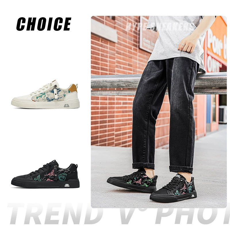 2026 Men's Spring Casual Board Shoes Slip-on Thick Sole Comfort, Youth Fashion Low-top Summer Breathable