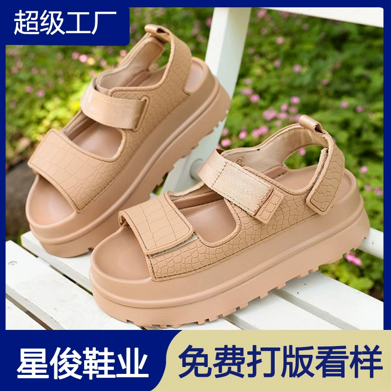 Sandales à semelle épaisse à boucle été 2026, chaussures romaines de resort · MOHE China shoe factory