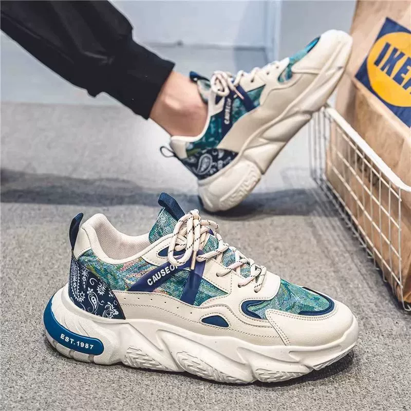 Sapatos Respiráveis Masculinos Novo Primavera Outono Moda Coreana Casuais Branco Sola Grossa Tênis de Pai · MOHE China shoe factory