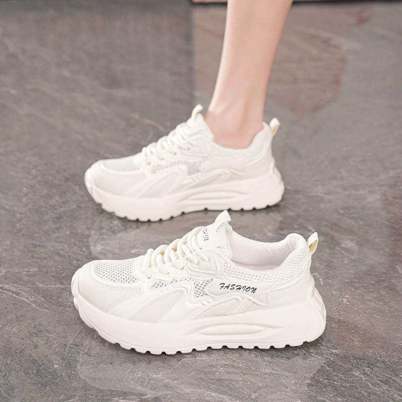 Zapatillas de Verano para Mujer Transpirables de Malla Suela Gruesa Coreana Cómodas Casual Dad