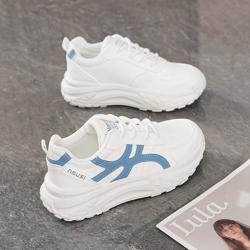 Zapatillas Blancas de Otoño 2025 para Mujer Transpirables Suela Gruesa Coreana Plataforma Casual