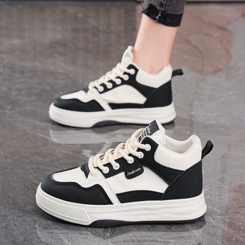 Zapatillas Blancas Suela Gruesa Mujer 2025 Nuevas Otoño Estudiante Caña Alta Casual Deportivas
