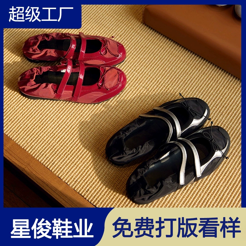 Mary Janes Femininos Vintage com Laço Dois Tons 2026 Primavera Verão Tênis com Velcro · MOHE China shoe factory