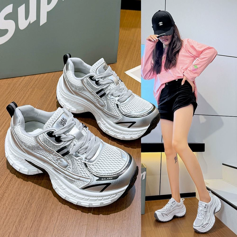 Zapatillas Chunky para mujer verano 2026, estilo coreano, petite, aumento de altura, zapatos deportivos casuales