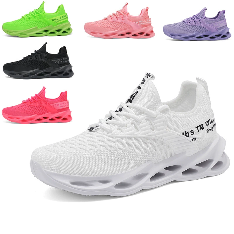 Men's Breathable Knit Blade Sports Shoes, Outdoor Running Sneakers for Couples, Lightweight