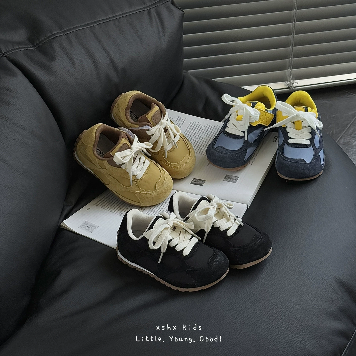 XSHX chaussures sport lourdes style Paris rétro enfants scratch design unisexe automne hiver fonctionnelles