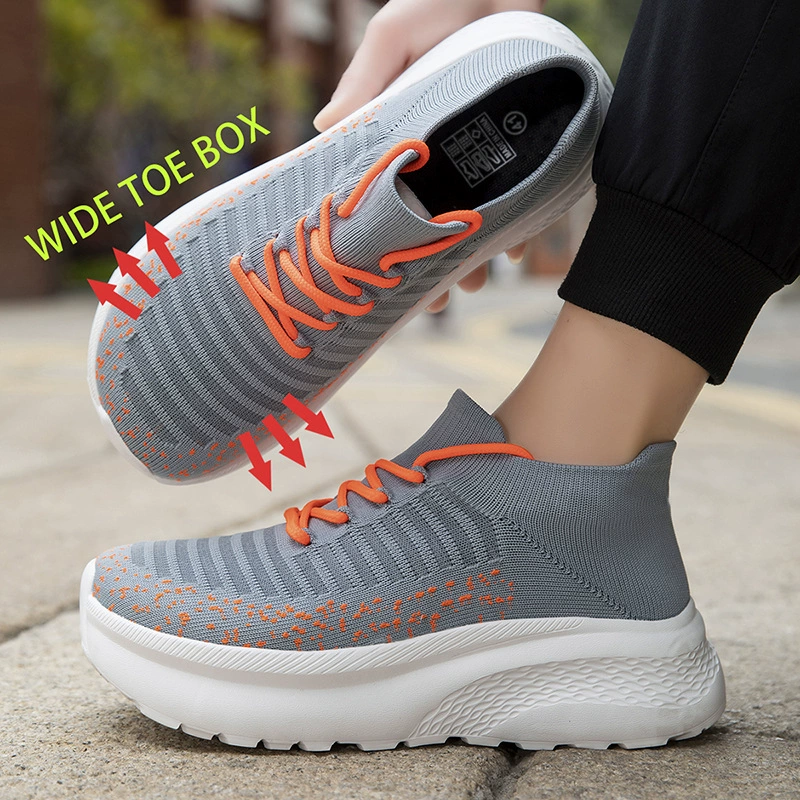 Unisex weite Zehenbox Sockenschuhe Barfuß Mesh weiche Sohle für breite Füße
