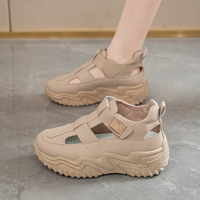 Sandalias de Malla Transpirables Verano para Mujer, Suela Gruesa Coreana, Zapatos Dad Casual Elevadores