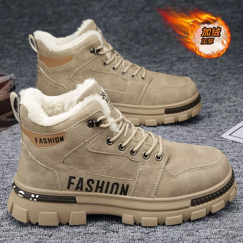 Herren Winter 2026 dicke warme Baumwollschuhe, Sport rutschfeste Arbeit Martin-Stiefel