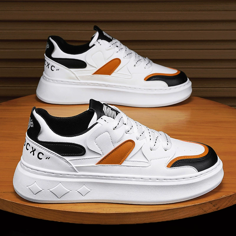 Zapatos blancos de tablero para hombre Invierno Transpirables Casuales Aumento de altura Zapatillas para estudiantes