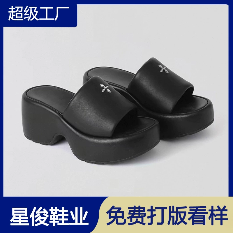 Damen Cross Flower offene Zehen Sandalen 2026 Vintage Chunky Flip Flops · MOHE China shoe factory