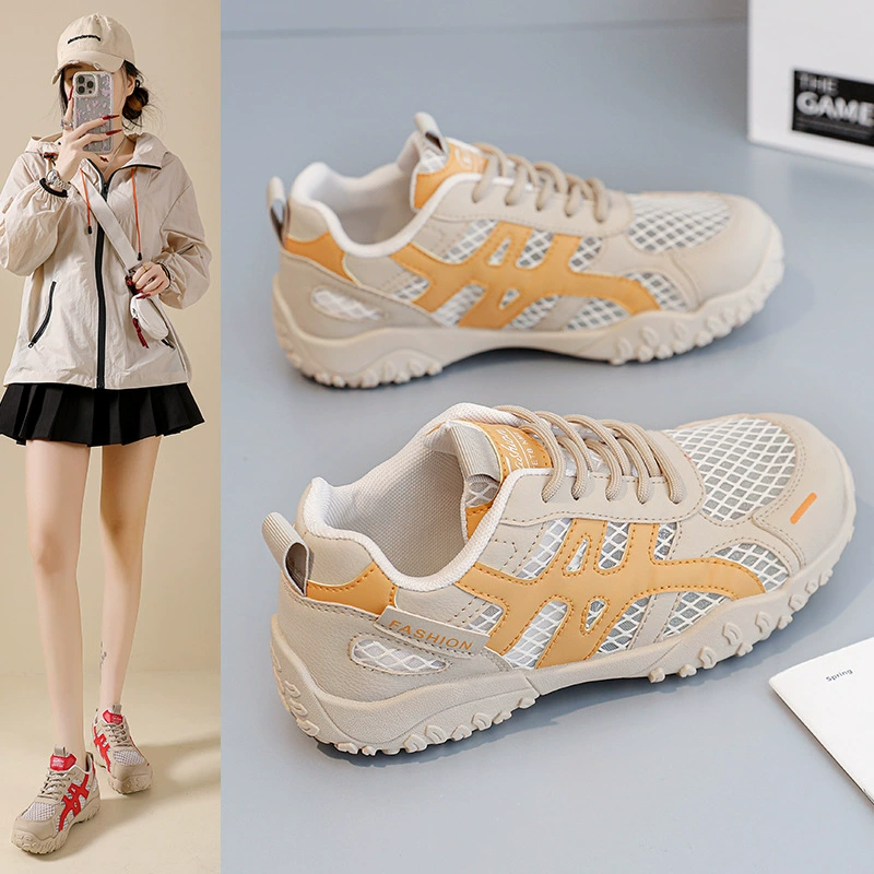 Zapatillas Chunky de malla transpirable para mujer 2026, estilo coreano, suela gruesa, aumento de altura, zapatos de running