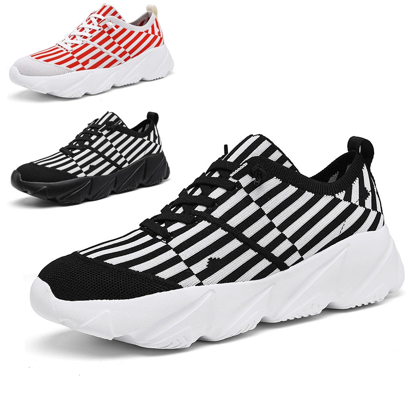 Zapatos Casuales Sin Cordones Nuevos Transfronterizos, Unisex, Suela Gruesa, Tejido, Zapatos Papá Hombre