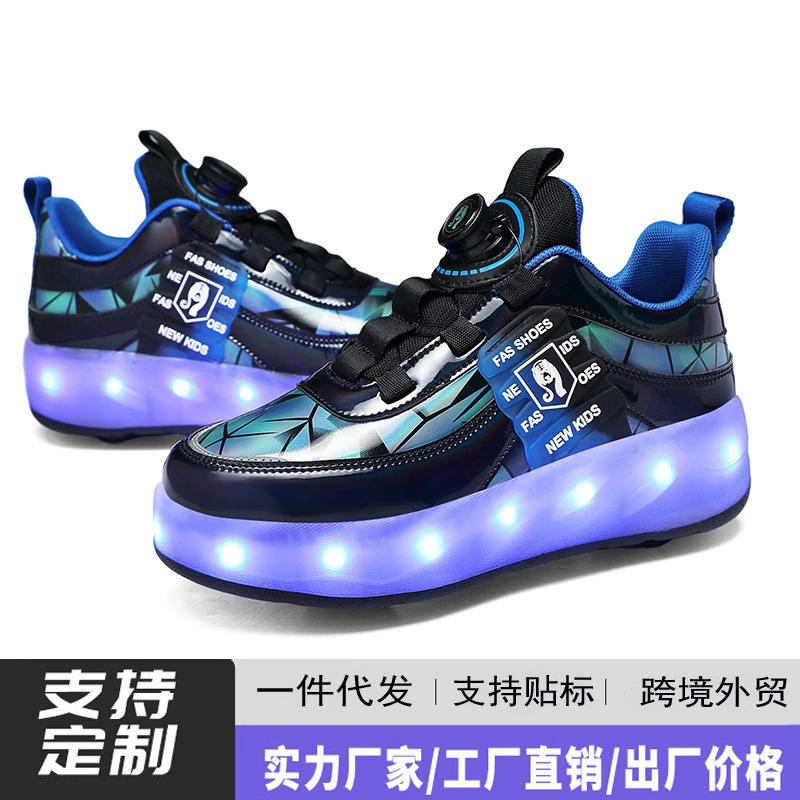 Exportação, Heelys para Crianças, Tênis de Quatro Rodas com Luzes LED, Retráteis, Esportivos, para Estudantes