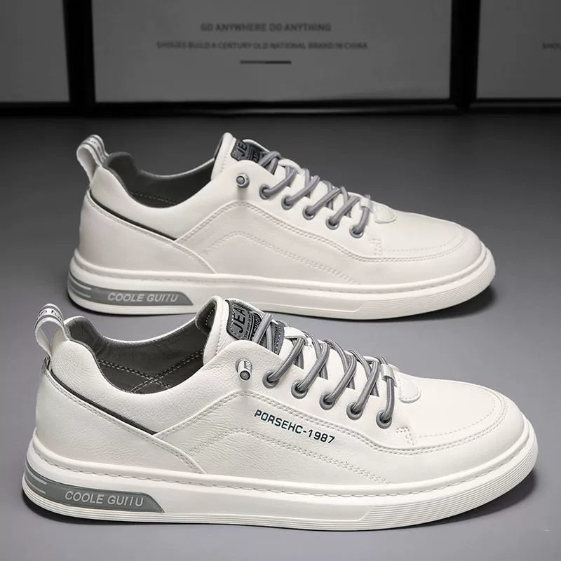 2026 Neue Frühjahr Herren Lässige Leder Schuhe Koreanisch Trendy Weiße Skateboard Schuhe Modell 1987