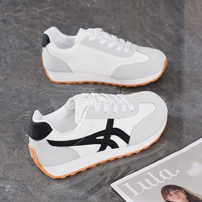 Chaussures d'entraînement allemandes femme 2025 printemps automne respirantes plates décontractées sport blanches