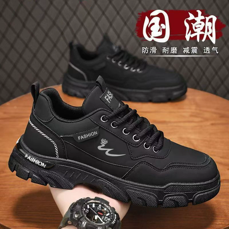 Zapatos de Seguridad de Trabajo Negro Primavera Hombre Antideslizantes Transpirables Zapatillas de Construcción Cocina Modelo 2034