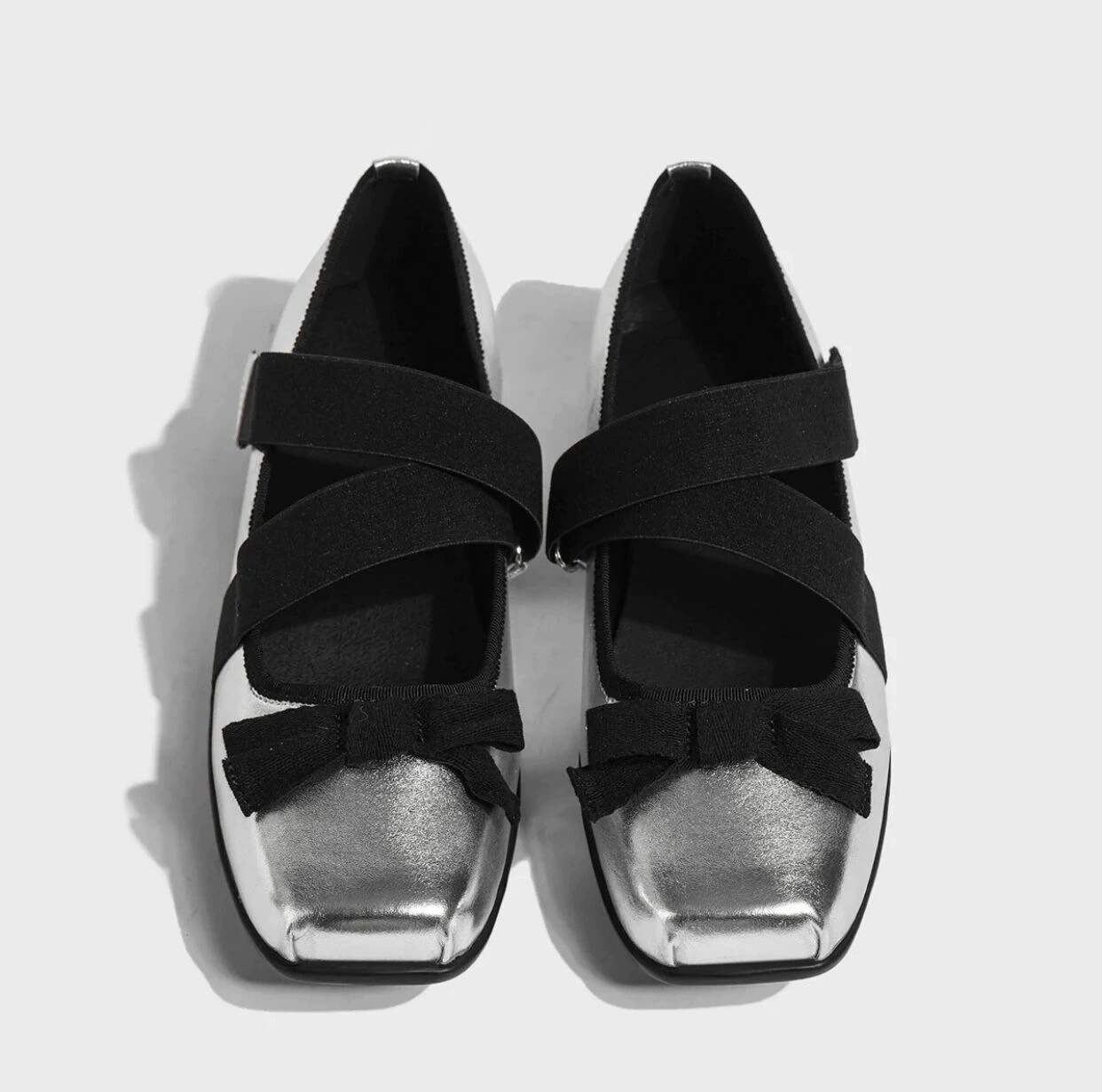 Openyy Ballett Schuhe 2025 Frühling Neu Damen Silber Sport Flacher Schuh Mary Jane Retro Flats · MOHE China shoe factory