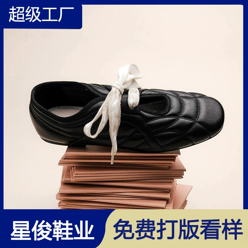 حذاء ماري جين ريترو بخياطة برباط بلوك لون 2026 ربيع مجوف بنعل رفيع رياضي مسطح · MOHE China shoe factory