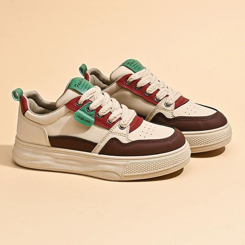 Baskets blanches 2025 Printemps style coréen pour femme semelle épaisse rehaussante chaussures décontractées · MOHE China shoe factory