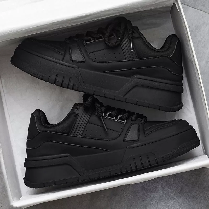 Chaussures de skate homme printemps/automne noires, baskets décontractées montantes chunky pour ados · MOHE China shoe factory