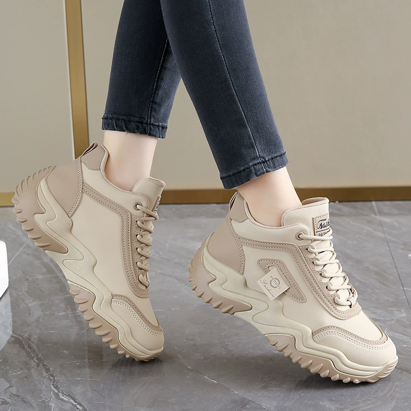 Baskets papa automne 2024 pour femme, style coréen, montantes, semelle épaisse, chaussures décontractées 1303