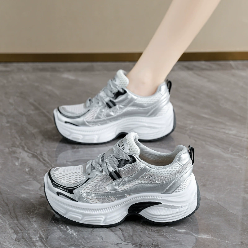 Chaussures de sport à semelle épaisse pour femmes été 2026, style coréen, chaussures montantes décontractées · MOHE China shoe factory