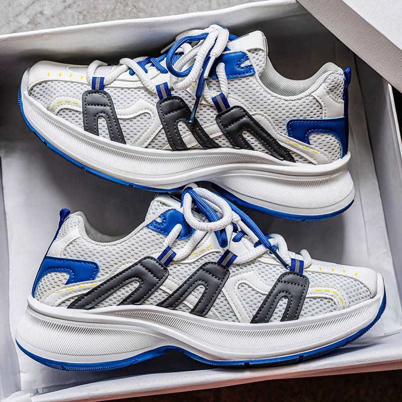Zapatos de Malla Transpirable para Hombre Primavera 2026 Nuevos, Casuales, Suela Gruesa, con Aumento de Altura, Juveniles, Estilo Dad