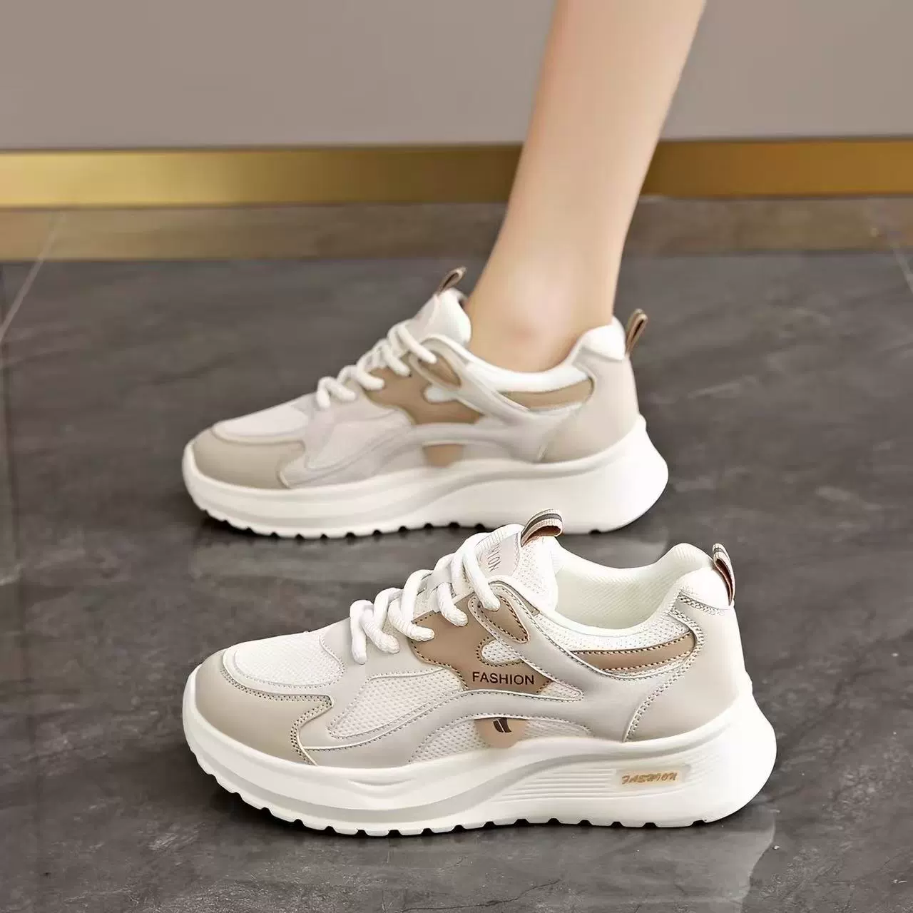 2026 Printemps Été Chaussures de sport running décontractées à semelle épaisse en mesh respirant pour femmes · MOHE China shoe factory
