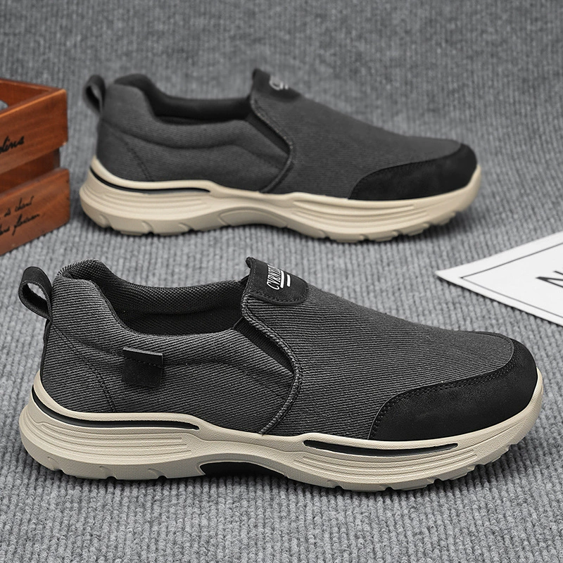 Homme 2026 été toile slip-on respirant durable semelle épaisse décontractées sneakers · MOHE China shoe factory