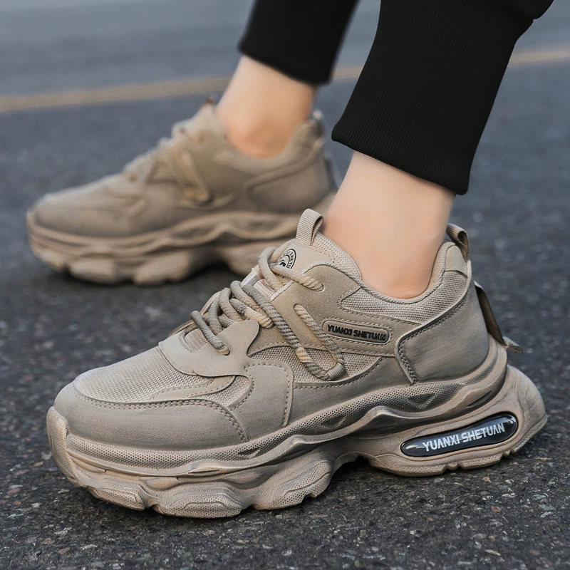 Herrenschuhe 2024 Neu Sommer atmungsaktiv, Dad-Schuhe Mode lässig dicke Sohle Laufen